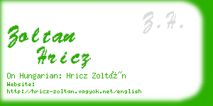 zoltan hricz business card